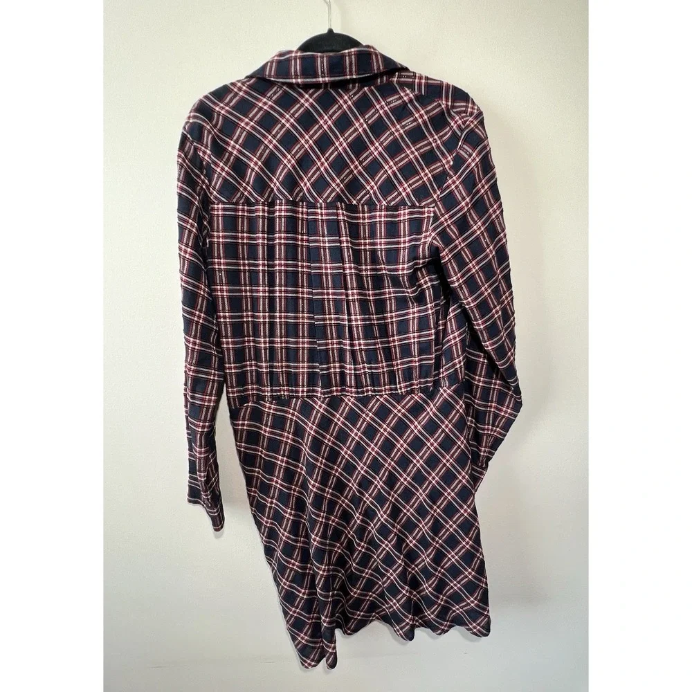 Veronica Beard Karen Mini Dress Women 12‎ Plaid Zipper Long Sleeve V-Neck Preppy